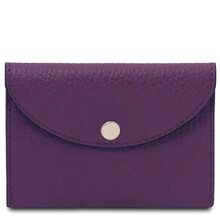 Portcard elegant din piele naturala violet TL