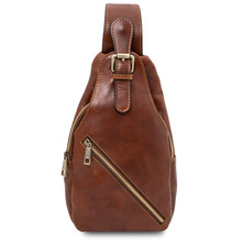 Kevin Leather crossover bag Brown