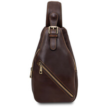 Kevin Leather crossover bag Dark Brown