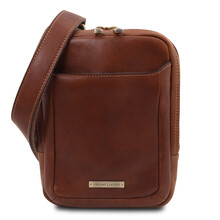 Mark Leather Crossbody Bag Brown