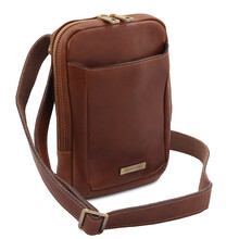 Mark Leather Crossbody Bag Dark Brown