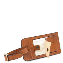 Matte leather luggage tag Natural