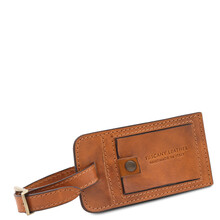 Matte leather luggage tag Natural
