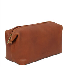 Smarty Leather toiletry bag - Large size Natural