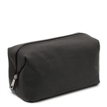 Geanta cosmetice piele neagra, marime mare, Tuscany Leather, Smarty