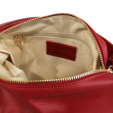 Rucsac dama si geanta de umar 2in1 Tuscany Leather din piele rosie