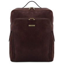 Bangkok Leather laptop backpack - Large size Dark Brown