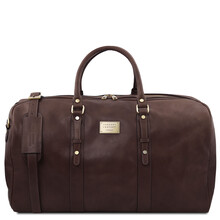 Francoforte Exclusive Leather Weekender Travel Bag Dark Brown