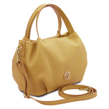 Nora Soft leather handbag Pastel yellow