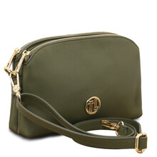 Geanta dama piele naturala verde inchis, TL Lily