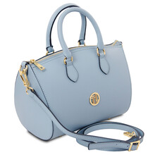 Layla Leather duffle bag Light Blue