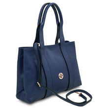 Callie Soft leather shoulder bag Dark Blue