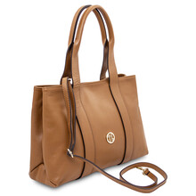 Callie Soft leather shoulder bag Caramel