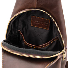 Kevin Leather crossover bag Dark Brown