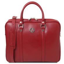 Prato Exclusive Saffiano leather laptop case Red