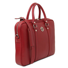 Prato Exclusive Saffiano leather laptop case Red
