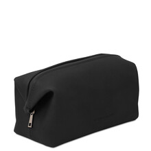 Geanta cosmetice piele neagra, marime mica, Tuscany Leather, Smarty