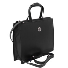 Servieta dama din piele naturala Tuscany Leather, neagra, Palermo