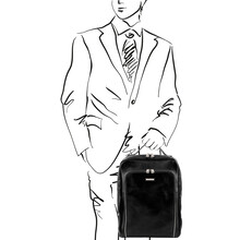 Bangkok Leather laptop backpack Black