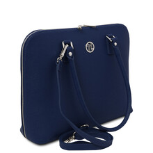 Magnolia Leather business bag for women Dark Blue