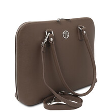 Magnolia Leather business bag for women Dark Taupe