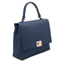 Silene Leather convertible backpack handbag Dark Blue