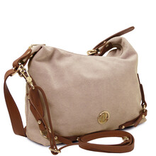 Sierra Suede leather shoulder bag Beige
