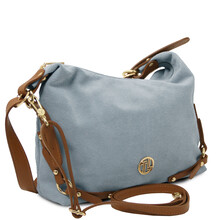 Sierra Suede leather shoulder bag Light Blue
