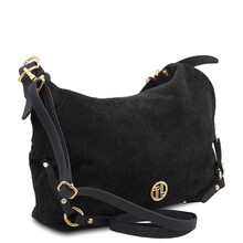 Sierra Suede leather shoulder bag Black
