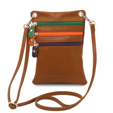 TL Bag Soft leather mini cross bag Cognac