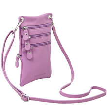 Maira Soft leather mini cross bag Lilac