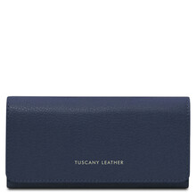 Iside Exclusive leather wallet - Large size Dark Blue