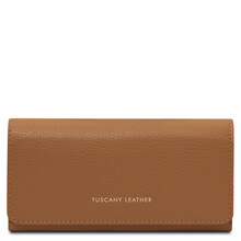 Iside Exclusive leather wallet - Large size Caramel