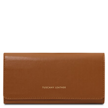 Diana Exclusive leather wallet - Large size Cognac