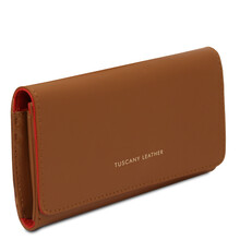 Diana Exclusive leather wallet - Large size Cognac