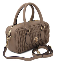 Mousse Leather handbag Taupe