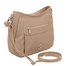 Brenda Soft leather shoulder bag Taupe