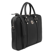 Prato Exclusive Saffiano leather laptop case Black
