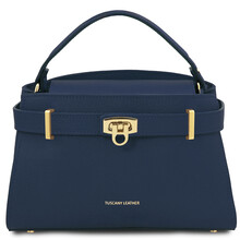 Maisy Leather tote Dark Blue