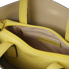 Agatha Leather handbag Lime Yellow