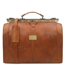 Madrid Gladstone Leather Bag - Small size Natural