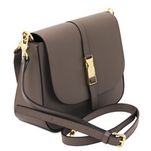 Geanta de umar Tuscany Leather din piele dark taupe Nausica