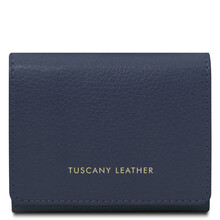 Iside Exclusive leather wallet - Small size Dark Blue