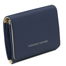 Iside Exclusive leather wallet - Small size Dark Blue