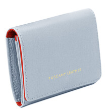 Iside Exclusive leather wallet - Small size Light Blue