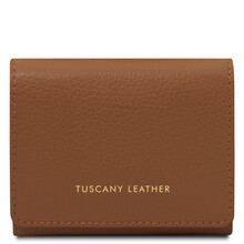 Iside Exclusive leather wallet - Small size Cognac