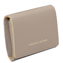 Iside Exclusive leather wallet - Small size Light Taupe