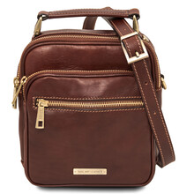 Paul Leather Crossbody Bag Brown