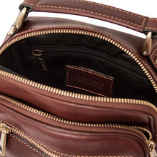 Paul Leather Crossbody Bag Brown
