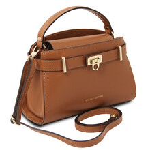 Maisy Leather tote Cognac